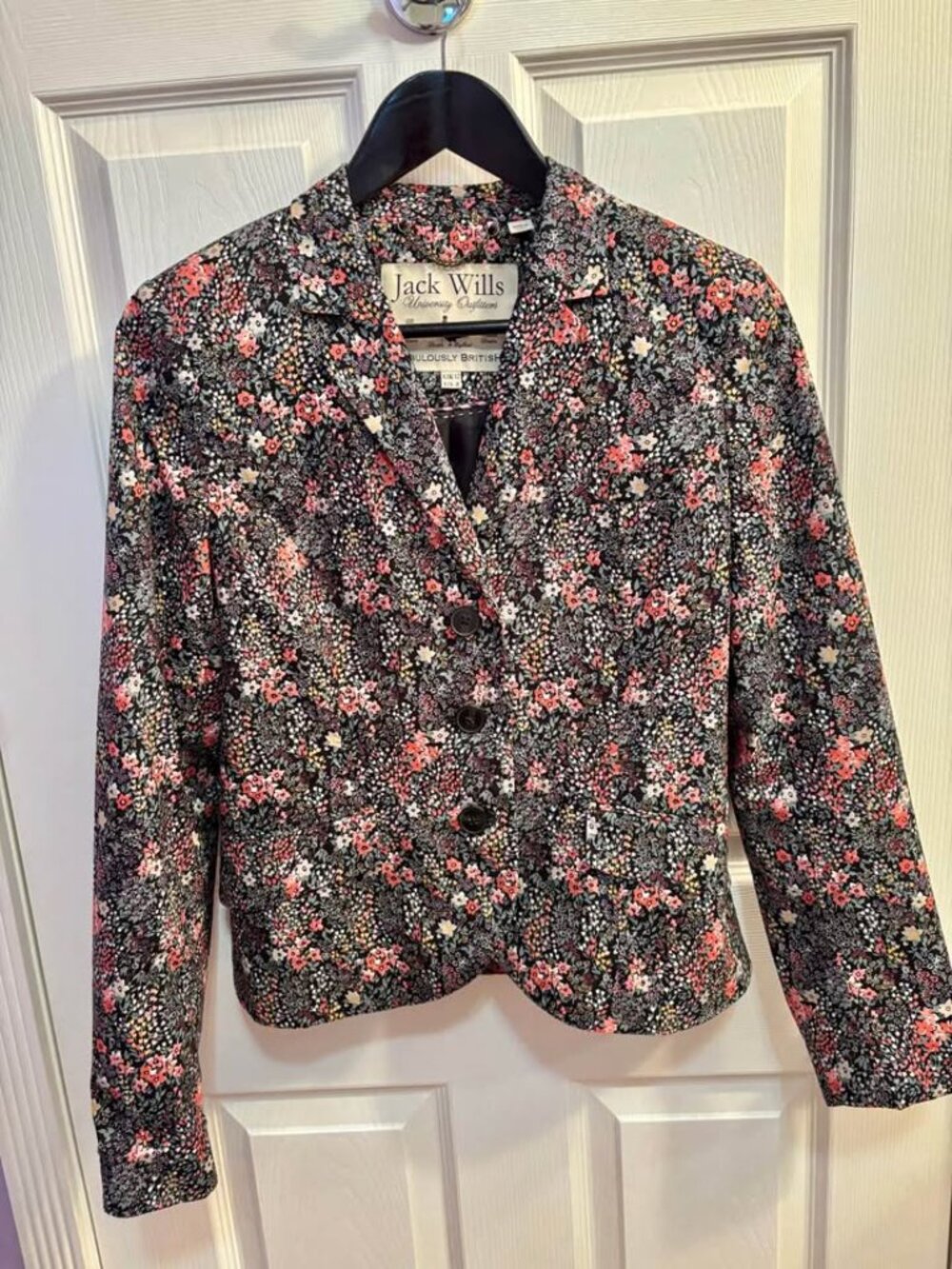 Jack Wills Floral Cotton Lined Blazer Size US8/UK12